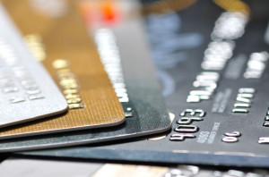 pack of credit cards in most shallow focus